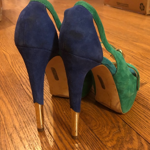 STUNNING suede pumps blue and green - Picture 4 of 7